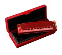 Blues Harmonica 10hole C Key Beginners Self Study Guide For Men And Women(Red)