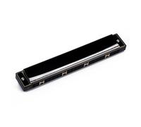 Blues Harmonica 24-Hole Polyphonic Harmonica C Chord Portable Mini Harp Instrument Professional Harmonica for Beginners and Adults(Black)