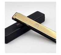 Blues Harmonica 24 hole polyphonic harmonica in the key of C adult self taught beginner harmonica(Gold)