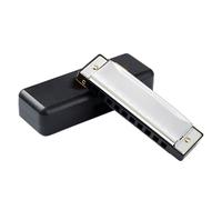 Blues Harmonica Blues 10 Hole C Tune Beginner Ten Hole Professional Performance-level Instrument(Silver)