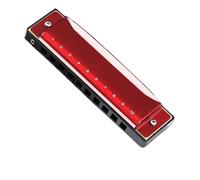 Blues Harmonica Blues 10 Hole C Tune Beginner Ten Hole Professional Performance-level Instrument(Up Red)