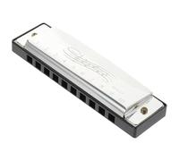 Blues Harmonica C, 10 Hole 20 Tone Diatonic Mouth Organ Key of C Stainless Steel, Thanksgiving Xmas Easter Gift for Adults, Kids, Beginners, Gifts & Music Lovers (Silver)