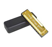 Blues Harmonica, C Key Blues Harp Harmonica Mouth Organ IRIN 10 Holes Standard Harmonicas Harmonica for Adults, Professionals, Beginners and Students (Gold)
