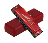 Blues Harmonica for Kids Adults in C Key - Authentic 10 Hole 20 Tone Diatonic Mouth Organ for Soulful Melodies - Ideal for Beginners, Professionals and Students (Red, 10-hole blues(beginner))