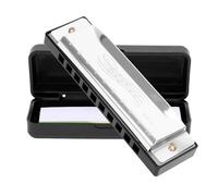 Blues Harmonica in C 10 Holes 20 Tunes Blue harp Diatonic Harmonicas Stainless Steel Mini Key of C Mouth Organ Thanksgiving Xmas Back to school Gift for Kids Adults Beginners and Performers,Silver