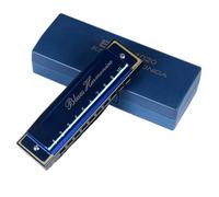 Blues Harmonica Key of C 10 Hole 20 Note Harmonica Harp Musical Instrument(Blue)