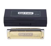 Blues Harp Harmonica 10 Hole Mouthorgan Eb Key Musical Gifts Phosphor Bronze Tone for Performance Recording Family Entertainment (Gold)