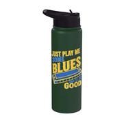 Blues Music Lover Harmonica Blues Band Musician Stainless Steel Insulated Water Bottle