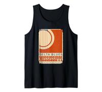Blues Music Mississippi Roots Acoustic Guitar Vintage Retro Tank Top