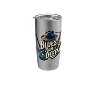 Blues Run Deep Musician's Vintage Stainless Steel Insulated Tumbler