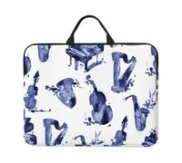 Blues Saxophone Piano Cello Bass, 14 Inch Laptop Sleeve, Notebook Bag Laptop Case Sleeve Briefcase with Handle