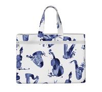 Blues Saxophone Piano Cello Bass,Canvas Document Bag Zipper File Tote Bag Handbag Briefcase for School Office