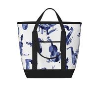 Blues Saxophone Piano Cello Bass,Lunch Bags Large Capacity Insulated Tote Bag For Women Men Work Picnic Travel