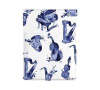 Blues Saxophone Piano Cello Bass, PU Leather Laptop Sleeve, Notebook Bag Laptop Case Sleeve Tablet Briefcase
