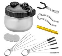 BLUESEABUY Professional Airbrush Cleaning Set, 1 Airbrush Cleaning Container, 5 Nylon Brush Set, 5 Stainless Steel Needle Tool Set, 1 Golden Nozzle Tool Airbrush Cleaning Set