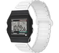 Blueshaweu 18 mm 20 mm 22 mm Strap Compatible with Casio Watch, Soft Silicone Fully Magnetic Adjustable Watch Strap Compatible with Casio F105W, F-91W, A168WA, MDV106-1AV / MDV107, 18mm, Nylon, No