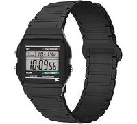 Blueshaweu 18 mm 20 mm 22 mm Strap Compatible with Casio Watch, Soft Silicone Fully Magnetic Adjustable Watch Strap Compatible with Casio F105W, F-91W, A168WA, MDV106-1AV / MDV107, 18mm, Nylon, No