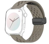 Blueshaweu 18 mm 20 mm 22 mm Strap Compatible with Ice Watch - Ice Smart Series, Breathable Soft Silicone Dual Magnetic Wristbands Compatible with Ice Smart Series Smartwatch, 22mm, Silicone, No