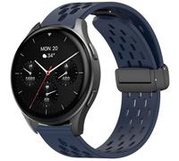Blueshaweu 18 mm 20 mm Bracelet Compatible with Hama Smartwatch 8900 1.32 Inch / 8900 1.43 inches, Magnetic Adjustable Breathable Sport Silicone Replacement Watch Strap Compatible with Hama 8900, 18mm