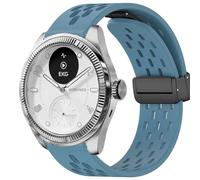 Blueshaweu 18 mm 20 mm Strap Compatible with Withings Smartwatch, Breathable Soft Silicone Dual Magnetic Adjustable Bracelets for ScanWatch 2 38 mm / ScanWatch 2 42 mm, 20mm, Silicone, No Gemstone