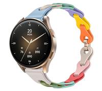 Blueshaweu 18 mm 20 mm Women's Bracelet Compatible with Hama 8900 1.32 Inch / 8900 1.43 Inch Slim Single Chain Elegant Silicone Replacement Watch Strap Compatible with Hama 8900 Smartwatch, 20mm