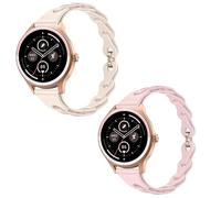 Blueshaweu 18 mm Bracelet Compatible with DR06, DR05 Smartwatch Women's Round 1.27 Inches, Slim Single Chain Elegant Silicone Replacement Watch Strap Compatible with Fitpolo DR06, TOOBUR DR06/DR05