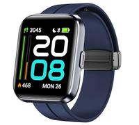 Blueshaweu 22 mm Bracelet Compatible with Tensky ID208 Plus 1.8 Inch Smartwatch, Soft Silicone Dual Magnetic Adjustable Bracelets Compatible with Tensky ID208Plus / Quican IDW208 Plus