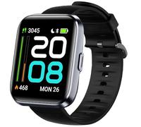 Blueshaweu 22 mm Strap Compatible with Tensky ID208 Plus 1.8 Inch Smartwatch, Soft Sport Silicone Replacement Watch Strap for Tensky ID208Plus / Quican ID208 Plus Smartwatch (Black)