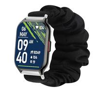 Blueshaweu 22mm Black Fabric Elastic Scrunchie Women's Replacement Straps for ZOSKVEE P95, Popglory P95, ZOSKVEE G50, Huakua G50 Smartwatches