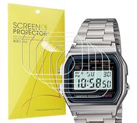 Blueshaweu A158W Watch Screen Protector, [6 Pack] Full Coverage TPU Clear Film Compatible for Ca-sio F105W, F108WH, W-217H, W218H, W800HG, AE1200WH, AE1300WH, A158W, A168WA (For A158W Watch, 6 pack)