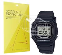 Blueshaweu Ca sio Screen Protector, [6 Pack] Full Coverage TPU Clear Film Compatible for Ca-sio F105W, F108WH, W-217H, W218H, W800HG, AE1200WH, AE1300WH, A158W, A168WA (For W218H Watch, 6 pack)