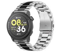 Blueshaweu Compatible for COROS PACE 20mm, 22mm,24mm smartwatch Stainless Steel Metal Replacement Strap Bracelet Men & Women (Silver-Black, 24mm Size for COROS NOMAD)