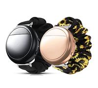 Blueshaweu Compatible for Embr Wave 2 Band, Fabric Elastic Scrunchie Elastic Women Cute Replacement Straps Compatible with Embr Wave 2 Thermal Wristband (2 pack-Black+SunFlower)