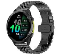 Blueshaweu Compatible for Garmin Forerunner 970 Band, Solid Stainless Steel Metal Band with Butterfly Folding Clasp Link Bracelet Compatible with Garmin Forerunner 970 Smartwatch (Black)