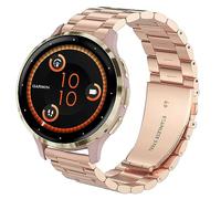 Blueshaweu Compatible for Garmin Venu 3S Band, 18mm Stainless Steel Metal Replacement Straps Compatible with Garmin Venu 3S 41mm / Forerunner 255S / Forerunner 265S Smartwatch (Rose Gold)