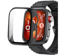 Blueshaweu Compatible for Huawei Watch Fit 4 Pro Case, Hard PC Case with Tempered Glass Screen Protector Compatible with Huawei Watch Fit 4 / Fit 4 Pro (Black, For Fit 4)