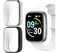 Blueshaweu Compatible for IDW26 Smart Watch Case, TPU Case with Screen Protector Compatible for AITAFY IDW26, MILOUZ IDW26, TMHAI IDW26, Faweio IDW26, SOUYIE IDW26 (Black+Silver)