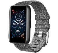 Blueshaweu Compatible for Moto 40 Smartwatch Band, 18mm, 20mm Breathable Nylon Woven Fabric Replacement Accessory Strap Compatible for Moto 40,70,100,360 3rd Gen 2020 Smartwatch (18mm size, Gray)
