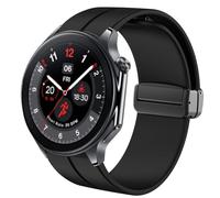 Blueshaweu Compatible for OnePlus Watch 2 Bands, Soft Silicone Magnetic Buckle Sport Wristband Replacement Straps Compatible for OnePlus Watch 2 46mm / 1 Smart Watch (Black)