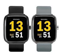 Blueshaweu Compatible for Sekonda Motion Smart Watch 36mm Bands, Sport Silicone Replacement Strap for Sekonda Motion 36mm Smart Watch (Black+Gray)