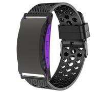 Blueshaweu Compatible for Shock Clock 3 Bands, Silicone Replacement Wristbands Sport Strap with Metal Buckle Compatible with Pavlok Shock Clock 3 (Black)