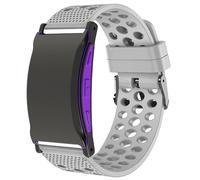 Blueshaweu Compatible for Shock Clock 3 Bands, Silicone Replacement Wristbands Sport Strap with Metal Buckle Compatible with Pavlok Shock Clock 3 (Gray)