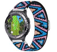 Blueshaweu Compatible for SkyCaddie Watch Band, Quick Release Stretch Elastics Nylon Adjustable Replacement Strap Accessories Compatible for SkyCaddie LX2,LX5,LX5C Smart Watch (Blue Pink, 22mmSize)