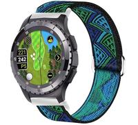 Blueshaweu Compatible for SkyCaddie Watch Band, Quick Release Stretch Elastics Nylon Adjustable Replacement Strap Accessories Compatible for SkyCaddie LX2,LX5,LX5C Smart Watch (Blueprint, 22mmSize)