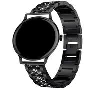 Blueshaweu Compatible for Smartwatch 20mm, 22mm Jewelry Bling Diamond Metal Dressy Strap Accessories Sports Band Compatible for SEKONDA Flex,Flex Plus 42mm/Motion 36mm,Motion Plus,etc (Black, 20mm)