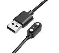 Blueshaweu Compatible for SOUYIE Smart Watch Charger, 2 Pin Magnetic USB Replacement Charging Compatible with SOUYIE SW-7, H69, P109, T98 Smart Watch (Black, 4mm pins Distance)