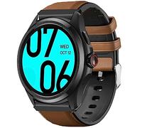 Blueshaweu Compatible for Ticwatch Pro 5 Smartwatch Bands, 24mm Leather Silicone Breathable Replacement Smartwatch Strap Wristband Compatible with Ticwatch Pro 5 Android Smartwatch (Brown)