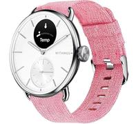 Blueshaweu Compatible for Withings ScanWatch Smartwatch Bands, 18mm, 20mm Breathable Nylon Woven Fabric Replacement Accessory Strap for Women Man (Pink, 20mm Size)