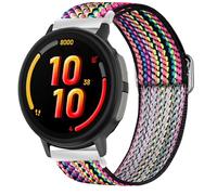 Blueshaweu Compatible with Garmin Bounce 2 Band, Stretch Elastics Nylon Adjustable Replacement Strap Accessories Compatible with Garmin Bounce 2, 1 Smart Watch (Bohe Rainbow, 20mmSize)