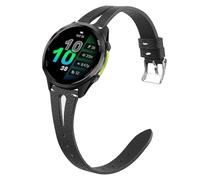Blueshaweu Compatible with Garmin Forerunner 970 bands, Quick Release Slim Vintage Leather Strap Replacement Compatible with Garmin Forerunner 970 Smart Watch (Black)
